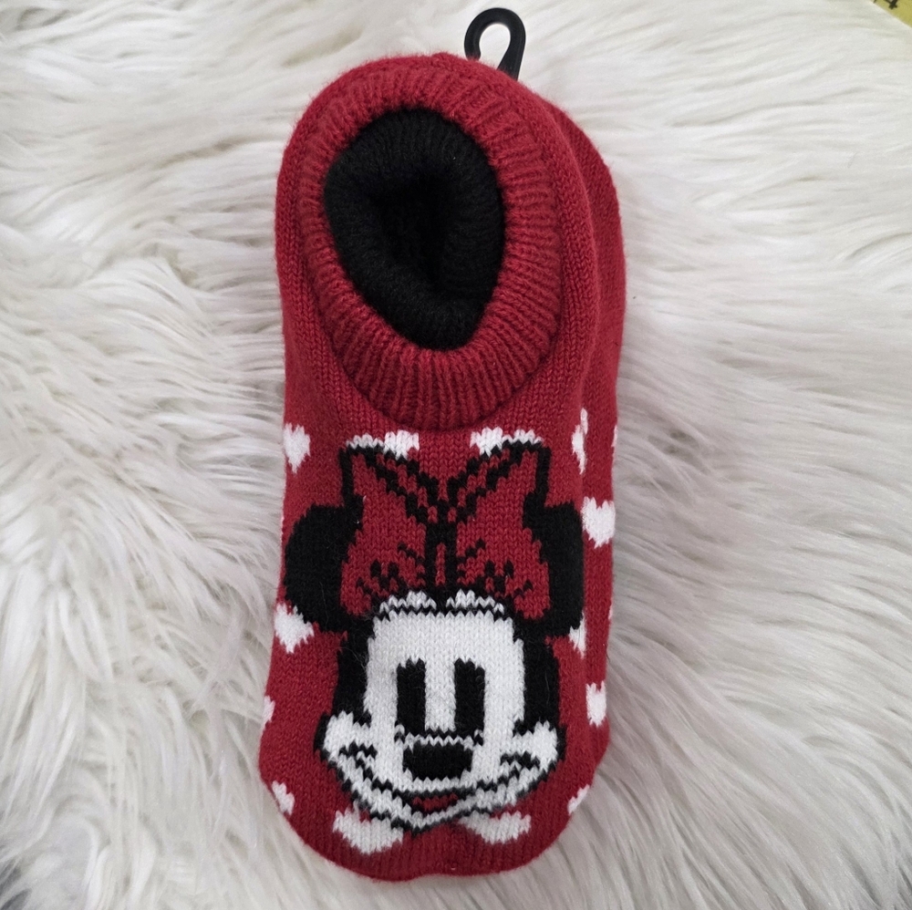Disney minnie mouse valentine Soft Sherpa Lined Slipper Socks